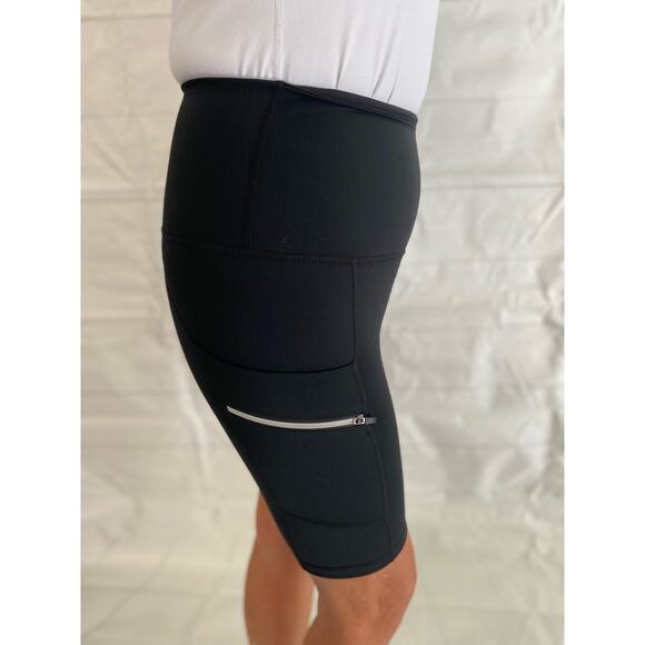 Ododos Women's X-SMALL High Waist Black Bikers Shorts Zipper Media Pocket NWT - Picture 4 of 8